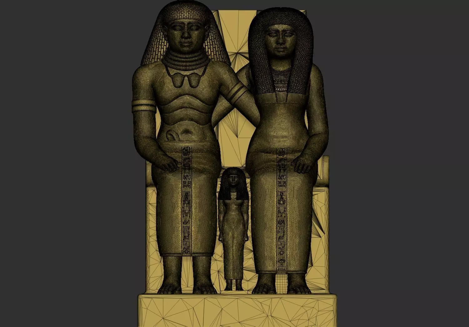 Sennefer and Senay Egyptian Statue 3D Printable Model 3D print model_8