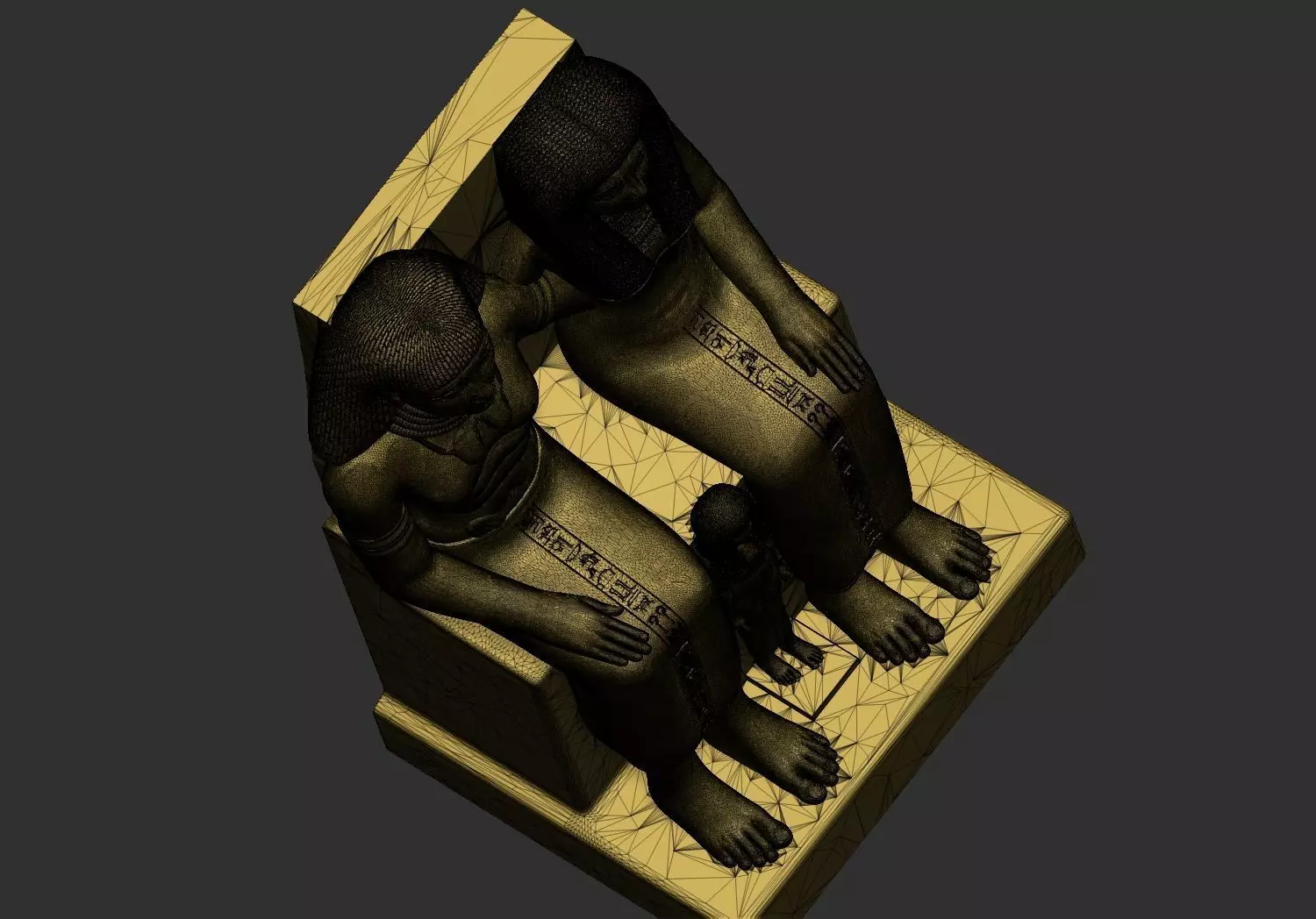 Sennefer and Senay Egyptian Statue 3D Printable Model 3D print model_10