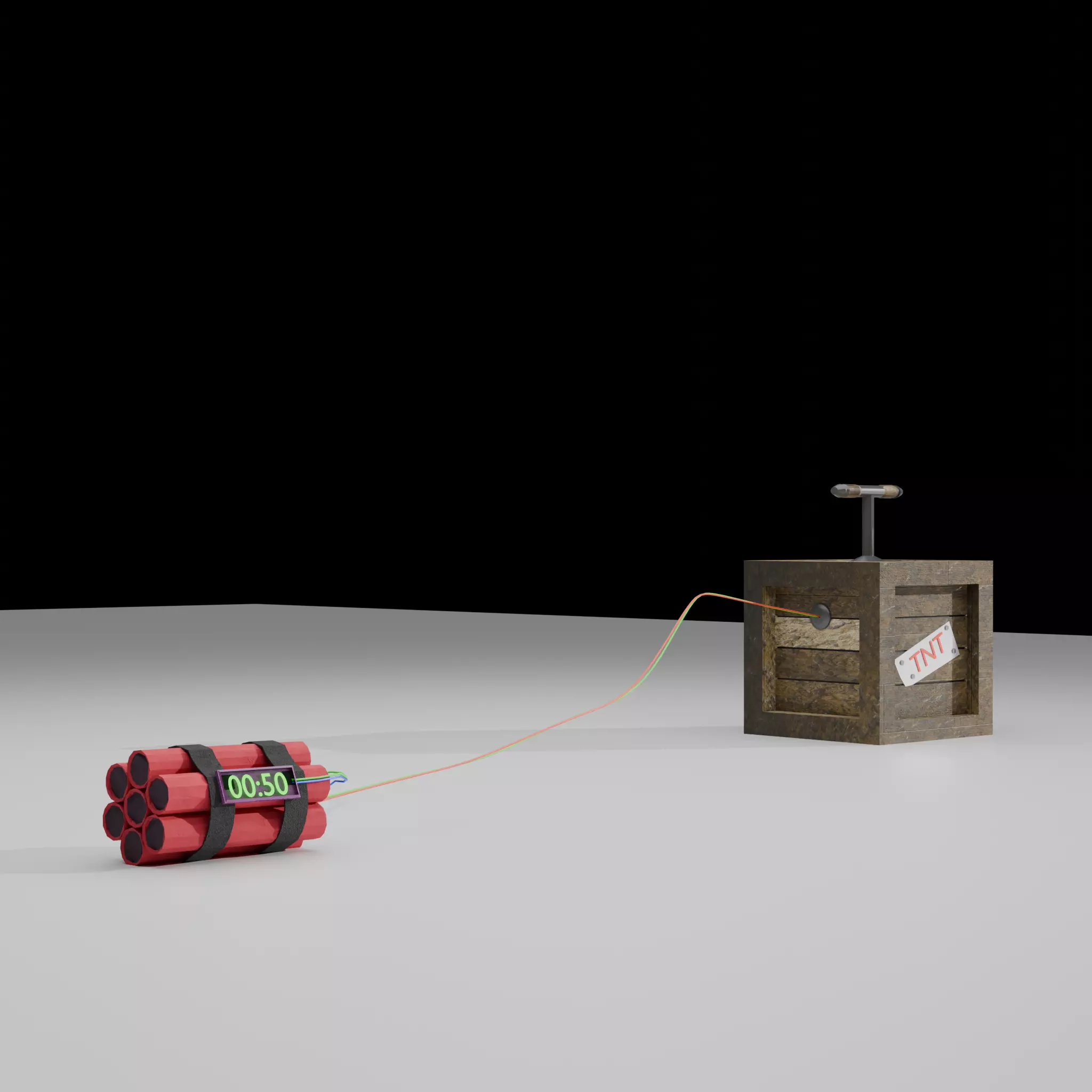 Game Ready Cartoon TNT Bomb Prop for AR VR Low Poly Low-poly 3D model_0