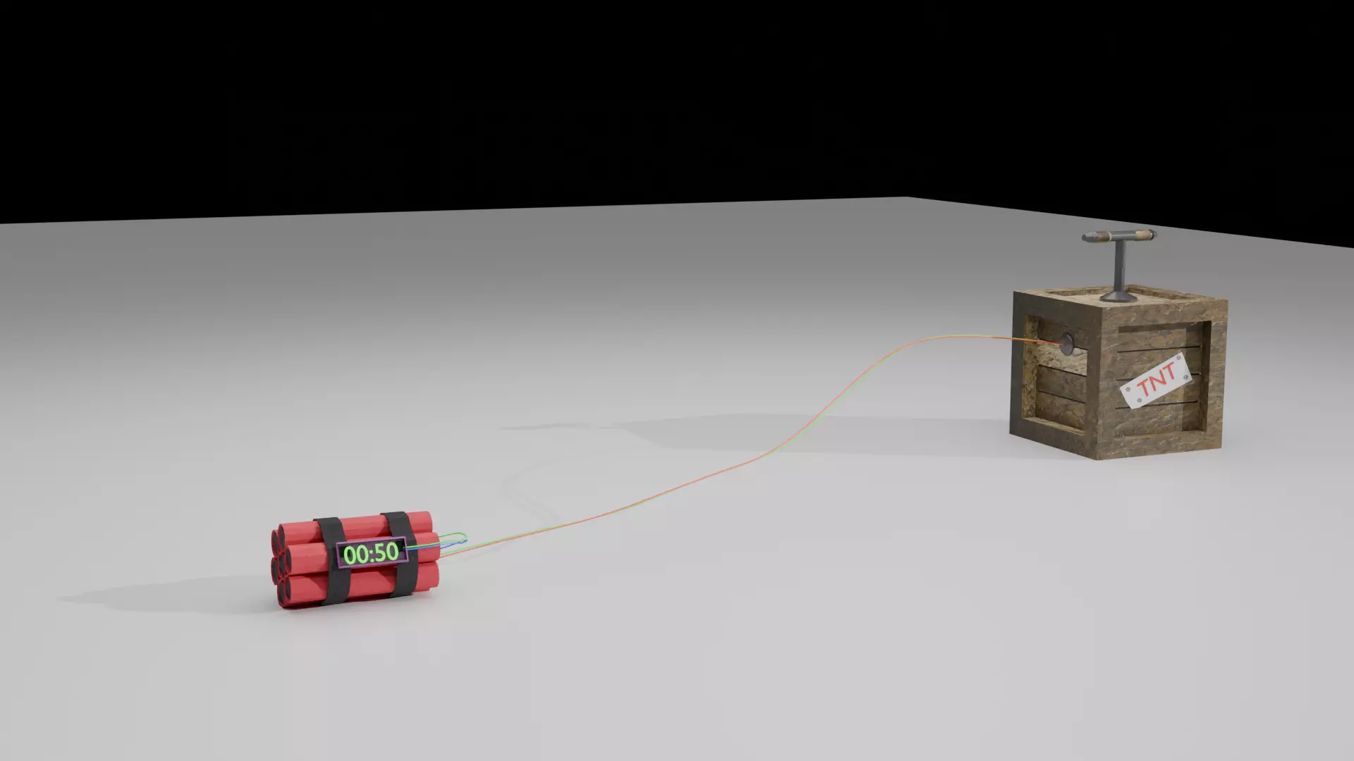 Game Ready Cartoon TNT Bomb Prop for AR VR Low Poly Low-poly 3D model_3