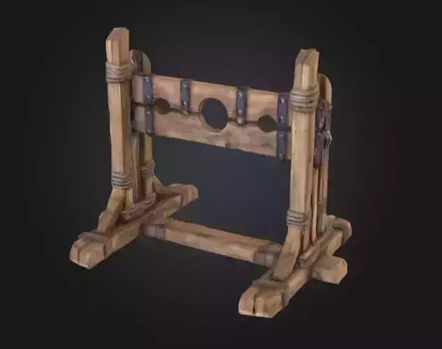 Medieval Stocks Instruments of Justice and Humiliation Low-poly 3D model Medieval Stocks Instruments of Justice and Humiliation Low-poly 3D model