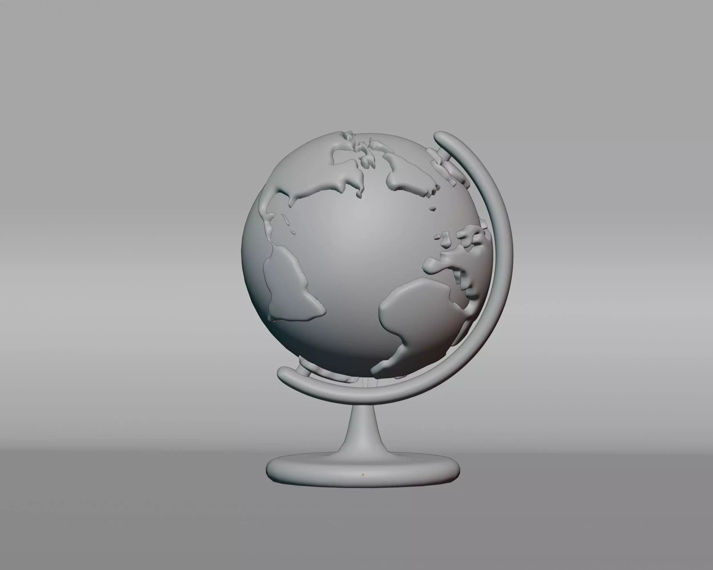 Earth Globe With Stand Low-poly 3D model_3