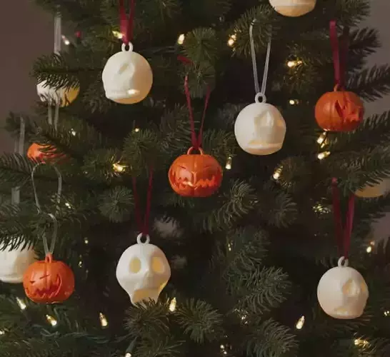 Jack Skellington  - 11 Spherical Christmas Tree Ornaments  3D print model