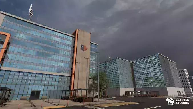 Modern Hospital Low-poly 3D model 5
