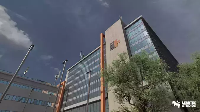 Modern Hospital Low-poly 3D model 6