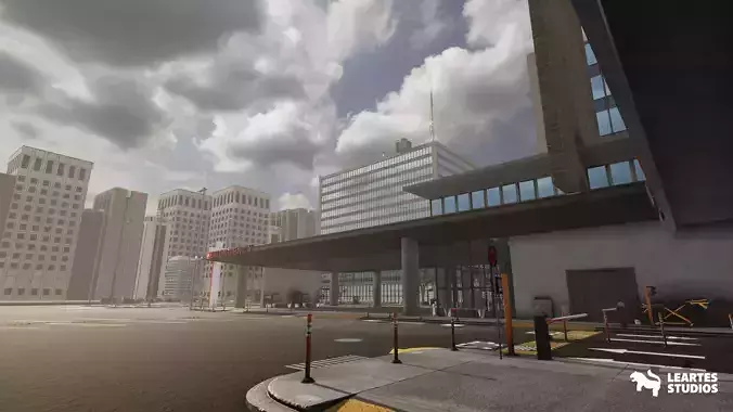 Modern Hospital Low-poly 3D model 4