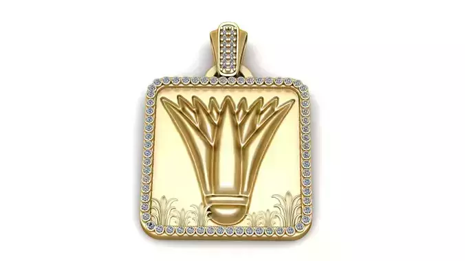 Luxury Gold Square Pendant 3D print model