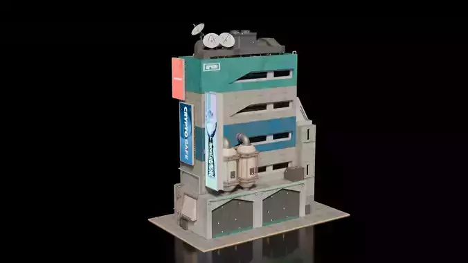 Cyberpunk building 17 3D model