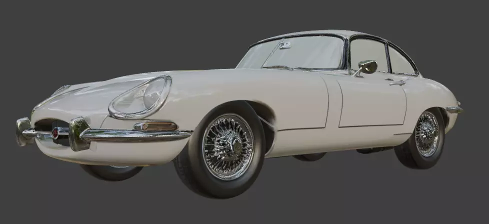 1961 Jaguar E-Type 3D Printable Model 3D print model_3
