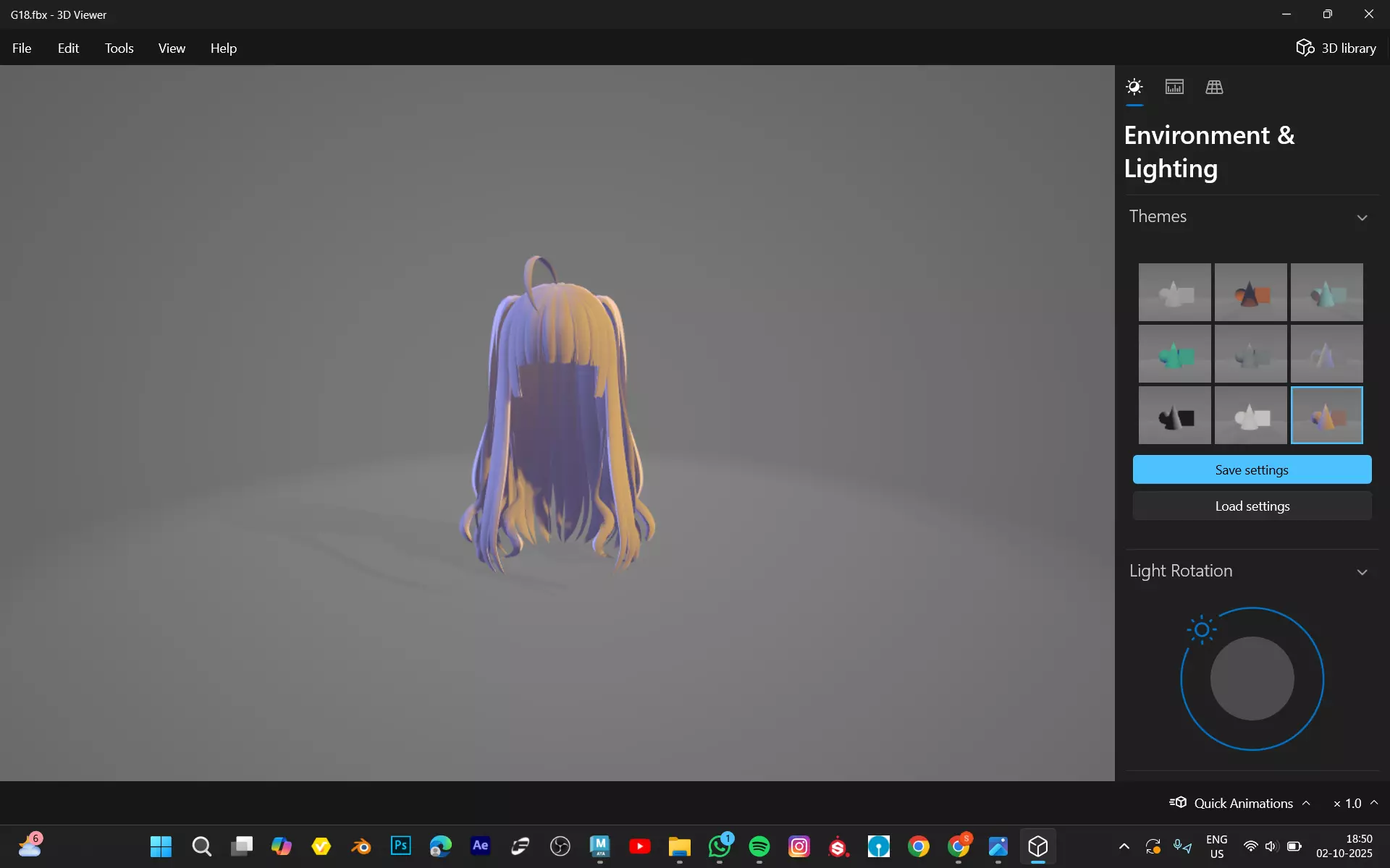 3D HAIR MODEL  Low-poly 3D model_1