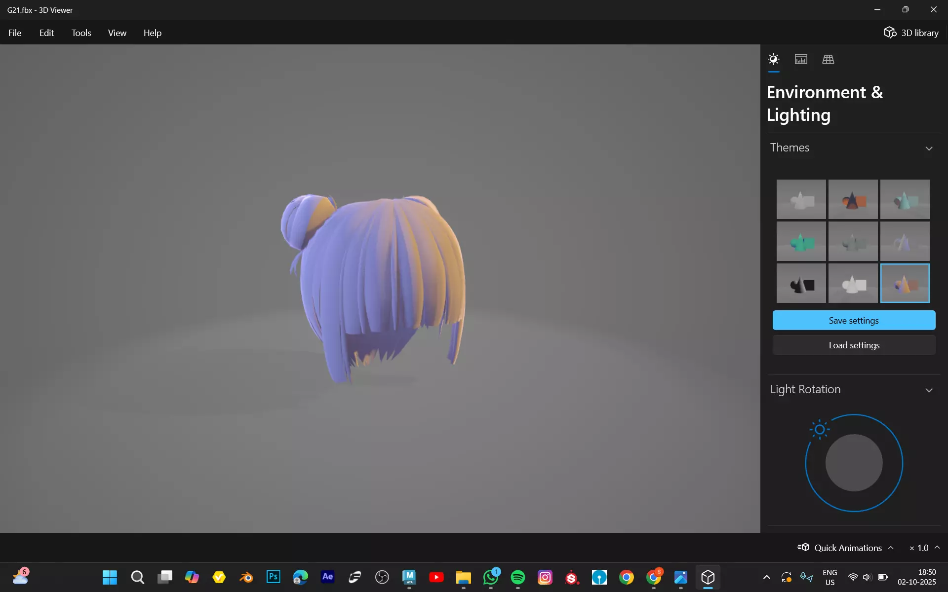 3D HAIR MODEL  Low-poly 3D model_0