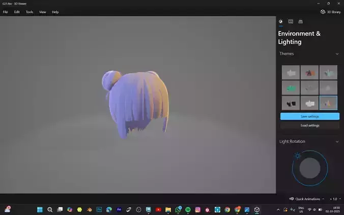 3D HAIR MODEL  Low-poly 3D model