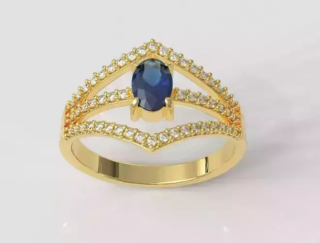Oval Gemstone Ring