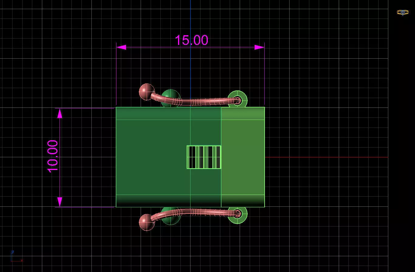 Cuban rectangle clasp 3D print model_5