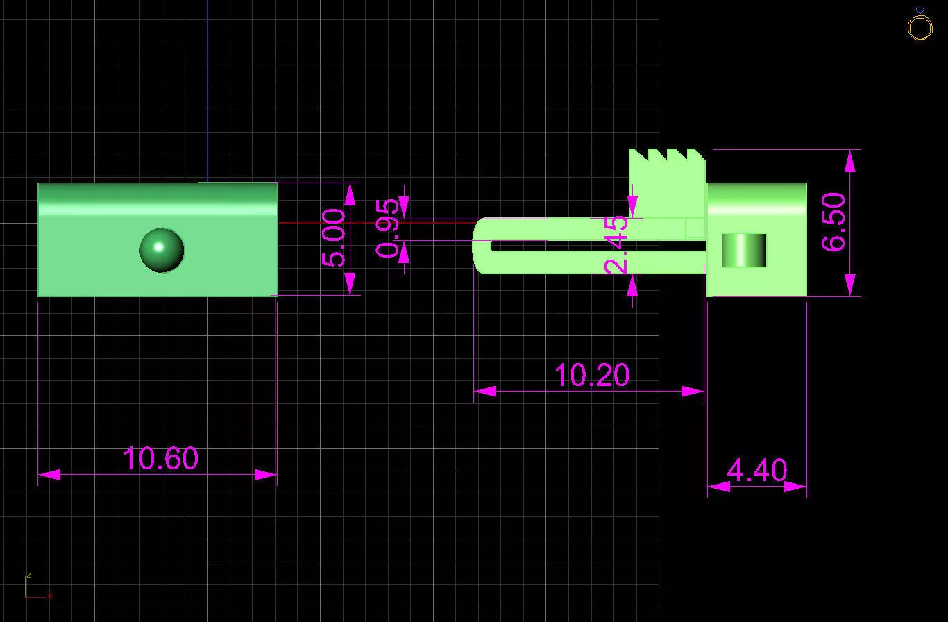 Cuban rectangle clasp 3D print model_6