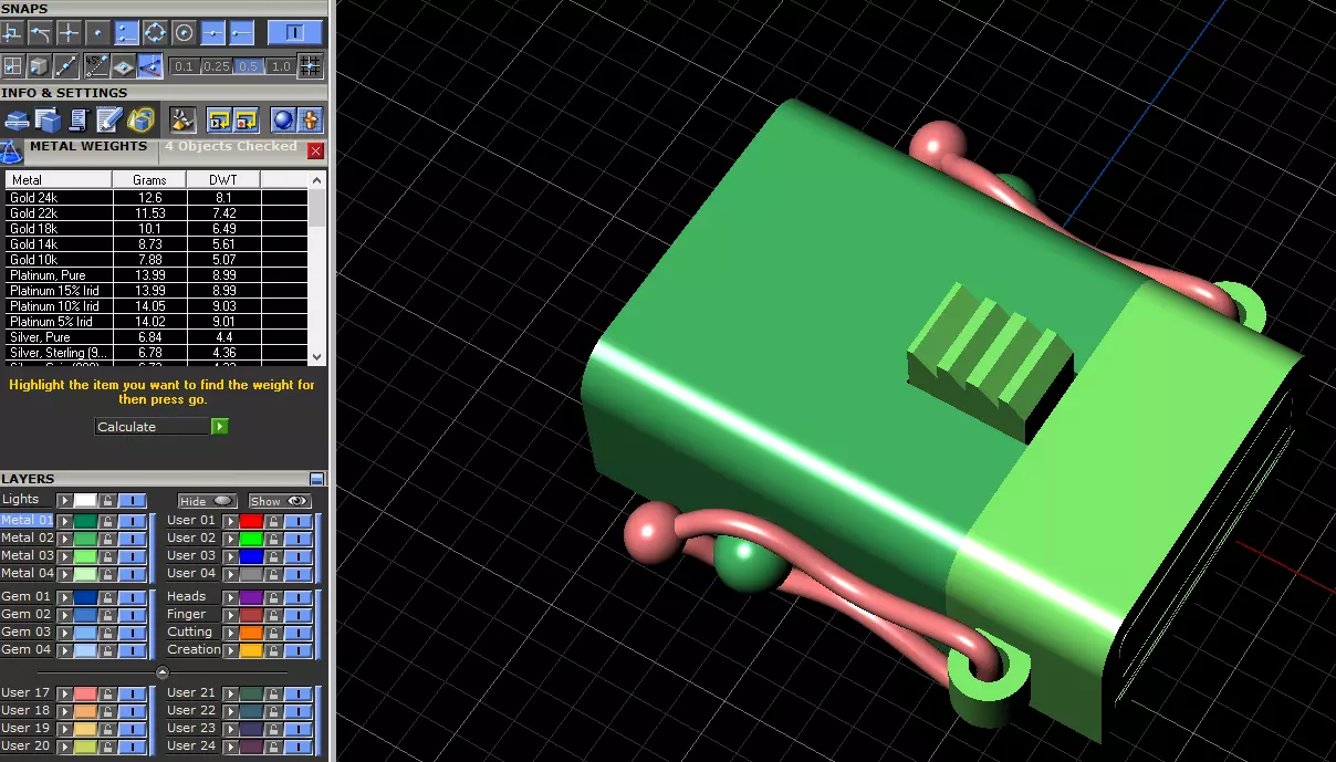 Cuban rectangle clasp 3D print model_7