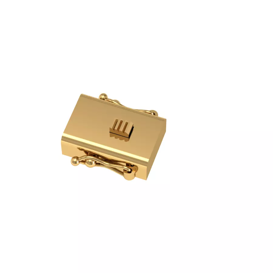 Cuban rectangle clasp 3D print model_3