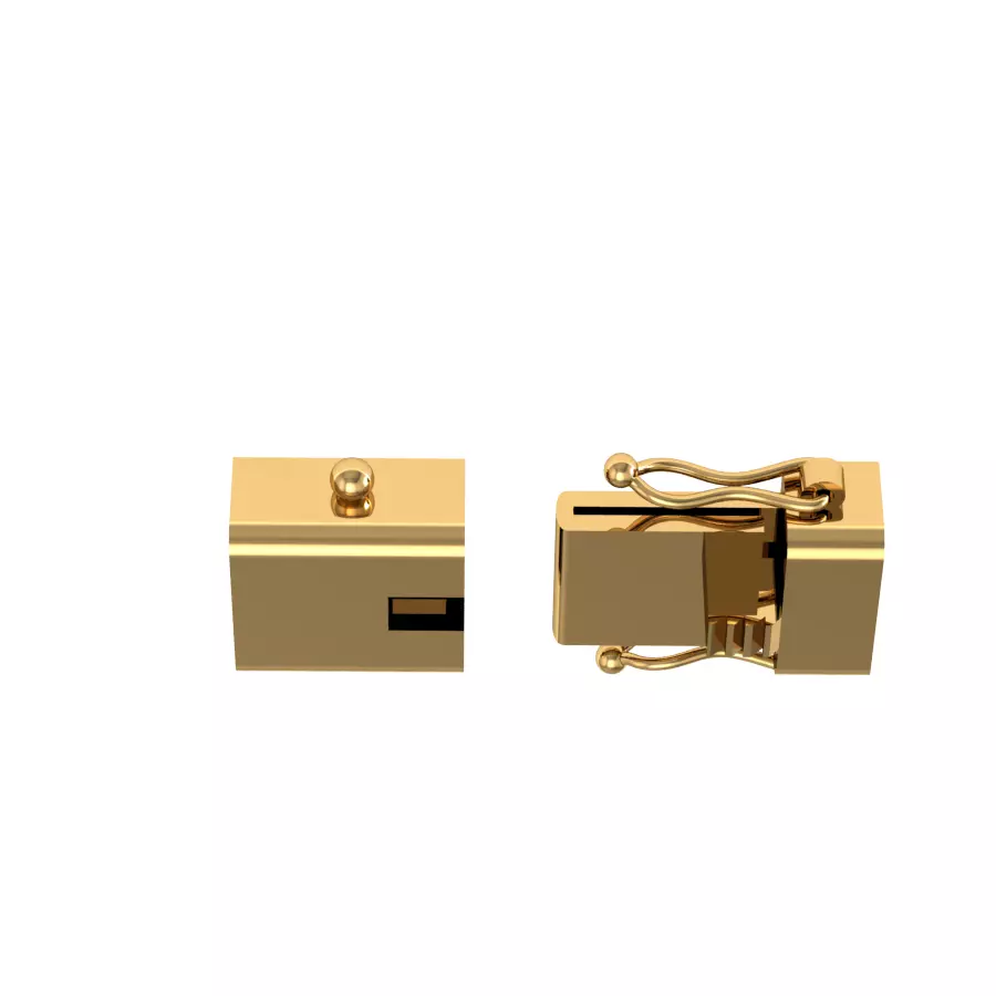 Cuban rectangle clasp 3D print model_2