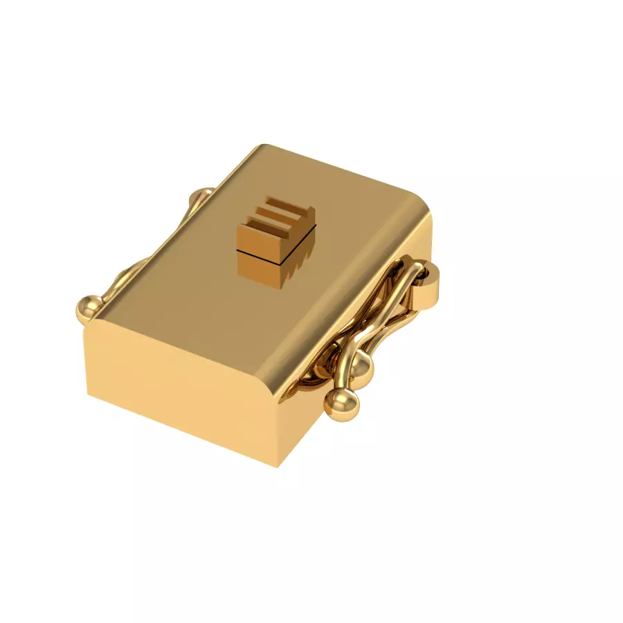 Cuban rectangle clasp 3D print model_4