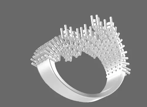  Leo Pizzo band ring with diamonds 3D print model_4