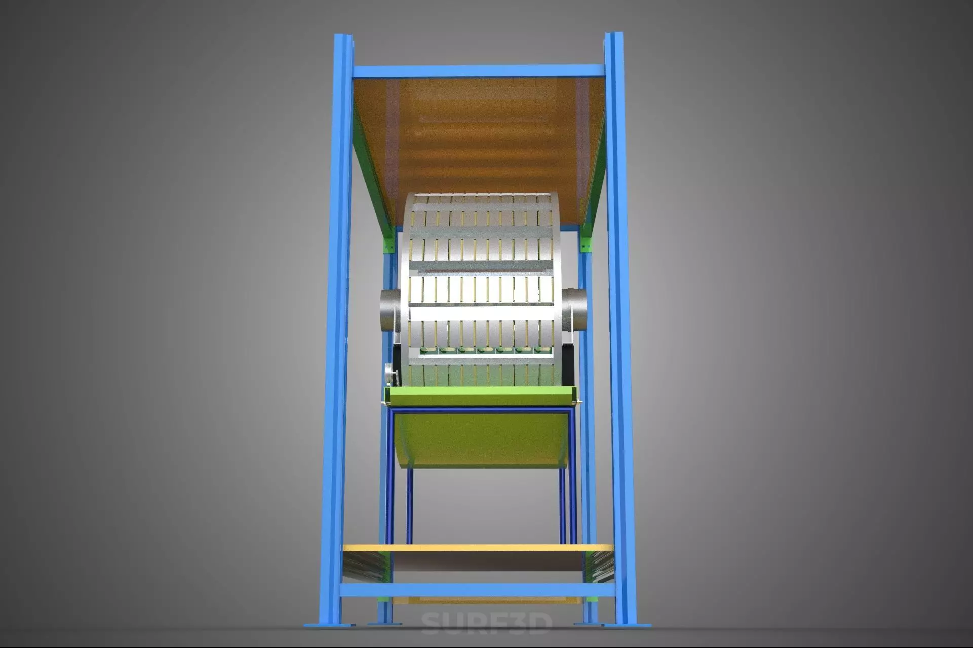 ROTARY HYDROPONIC PLANT FARM CAGE MODULAR FRAME SHELF RACK TRAY 3D model_13