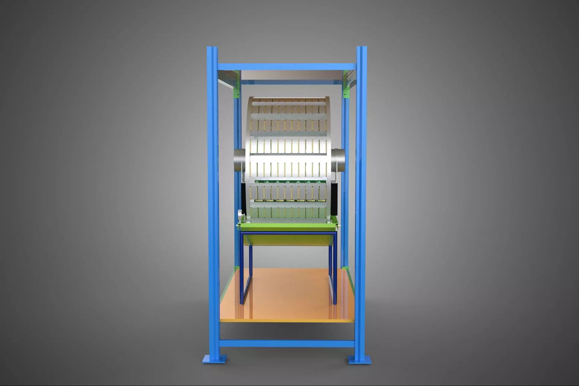 ROTARY HYDROPONIC PLANT FARM CAGE MODULAR FRAME SHELF RACK TRAY 3D model_7