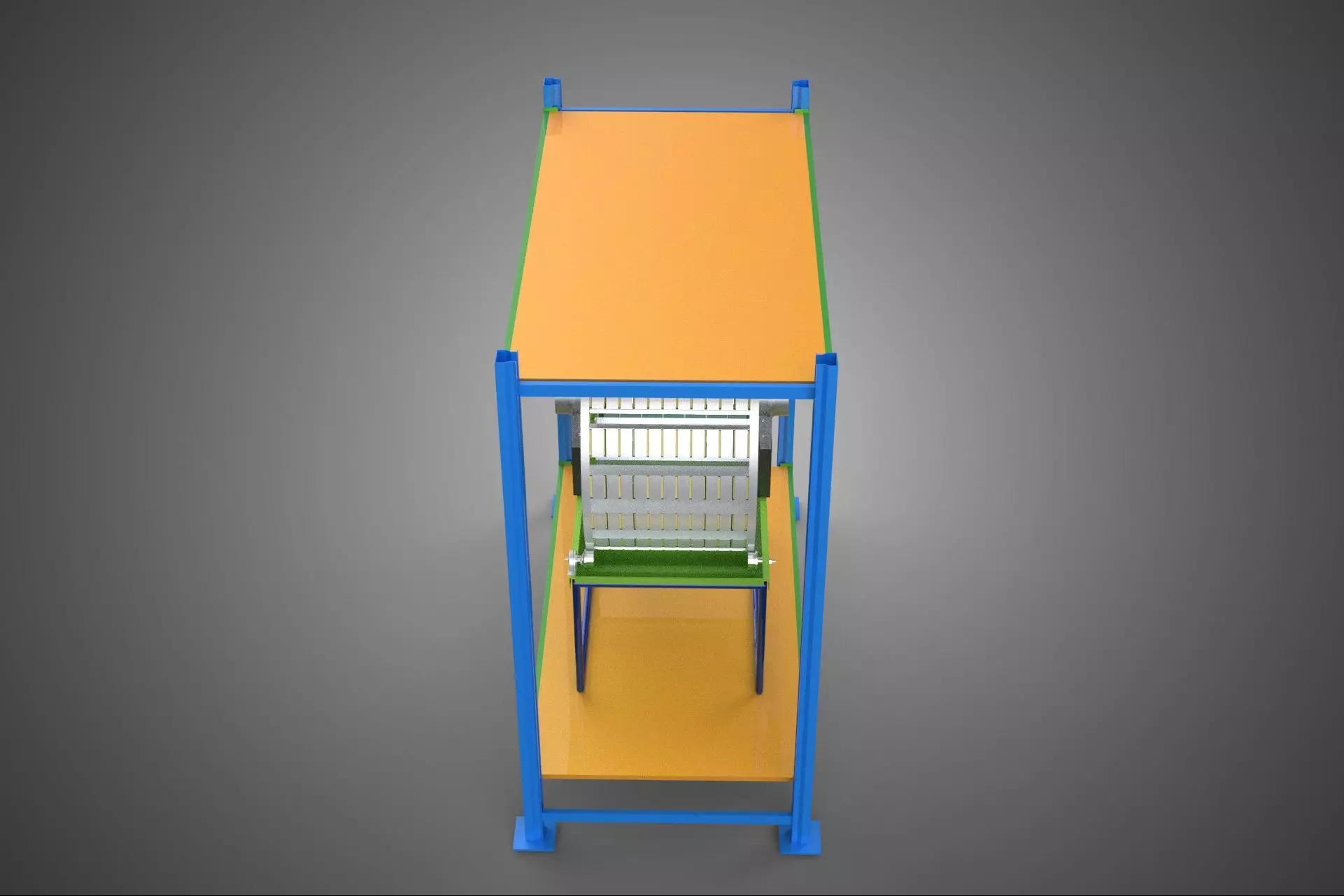 ROTARY HYDROPONIC PLANT FARM CAGE MODULAR FRAME SHELF RACK TRAY 3D model_3