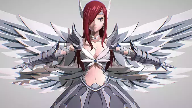 Erza Scarlet - Heaven Wheel Armor  - Fairy Tail - Feirce Fight Low-poly 3D model