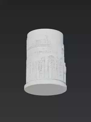 Sacred Inspired 3D Holder In Synagogue Shape Showpiece