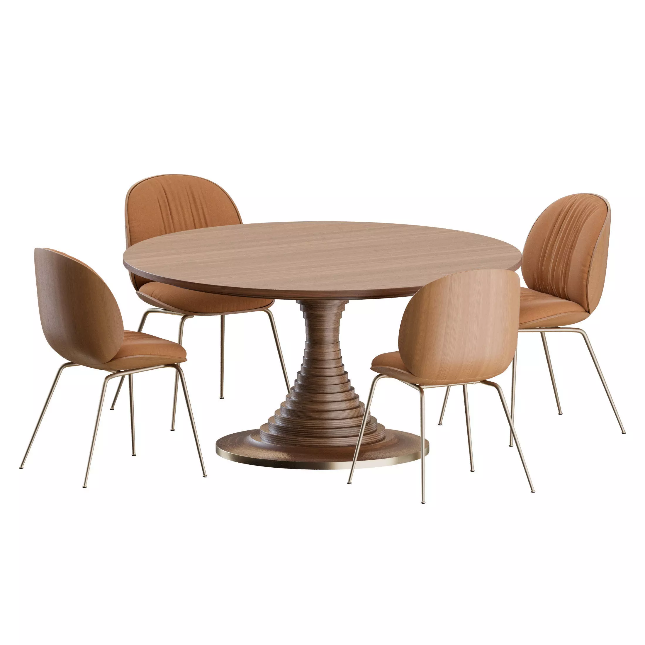 Beetle Soft Dining Set by Gubi 3D model_4