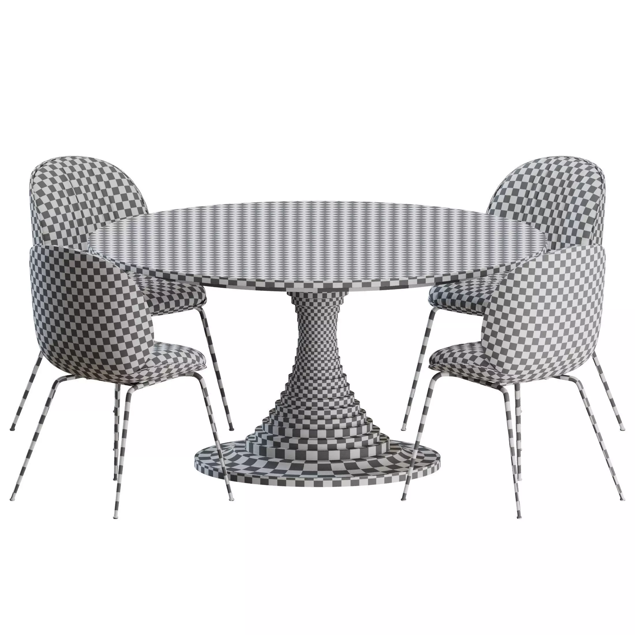 Beetle Soft Dining Set by Gubi 3D model_1