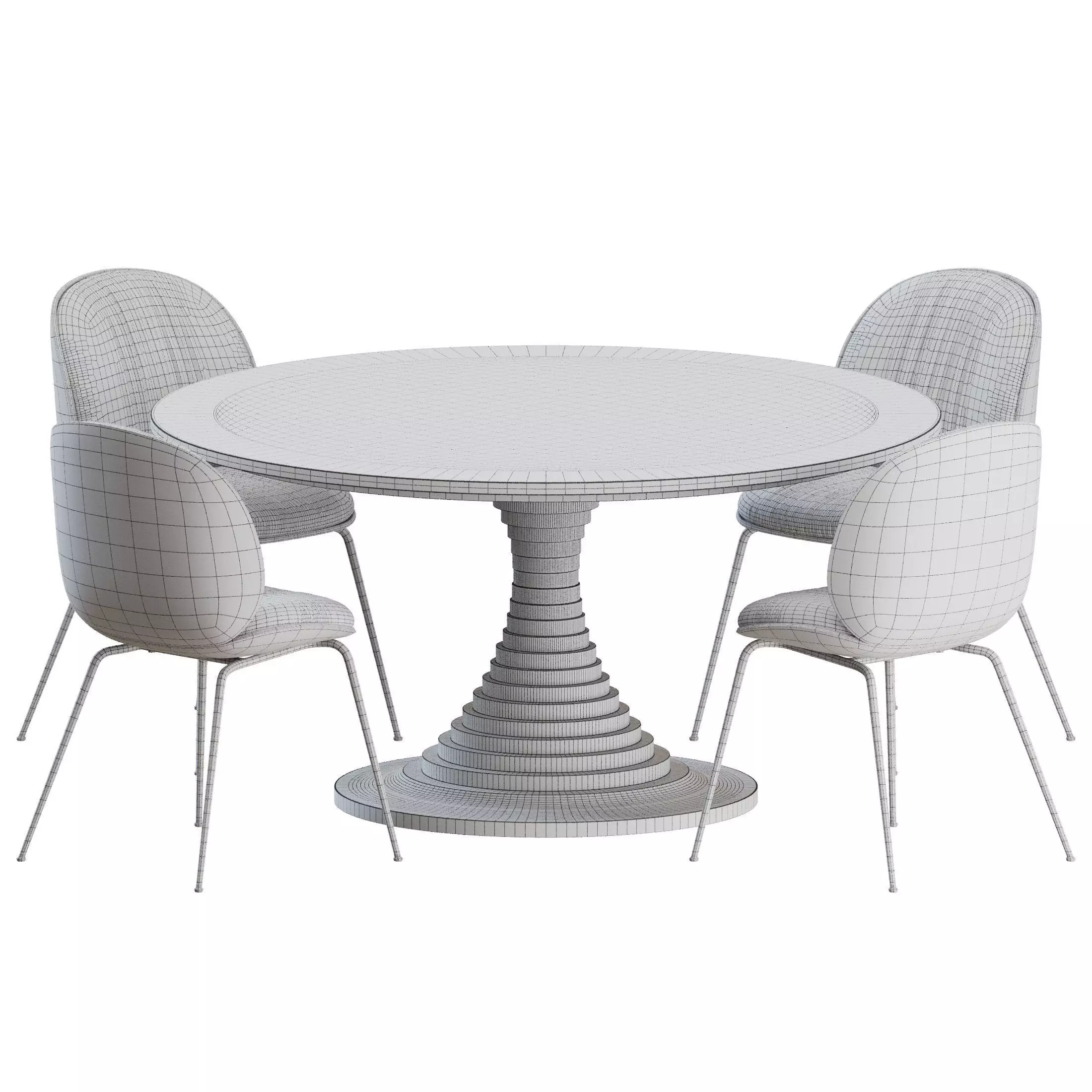 Beetle Soft Dining Set by Gubi 3D model_2