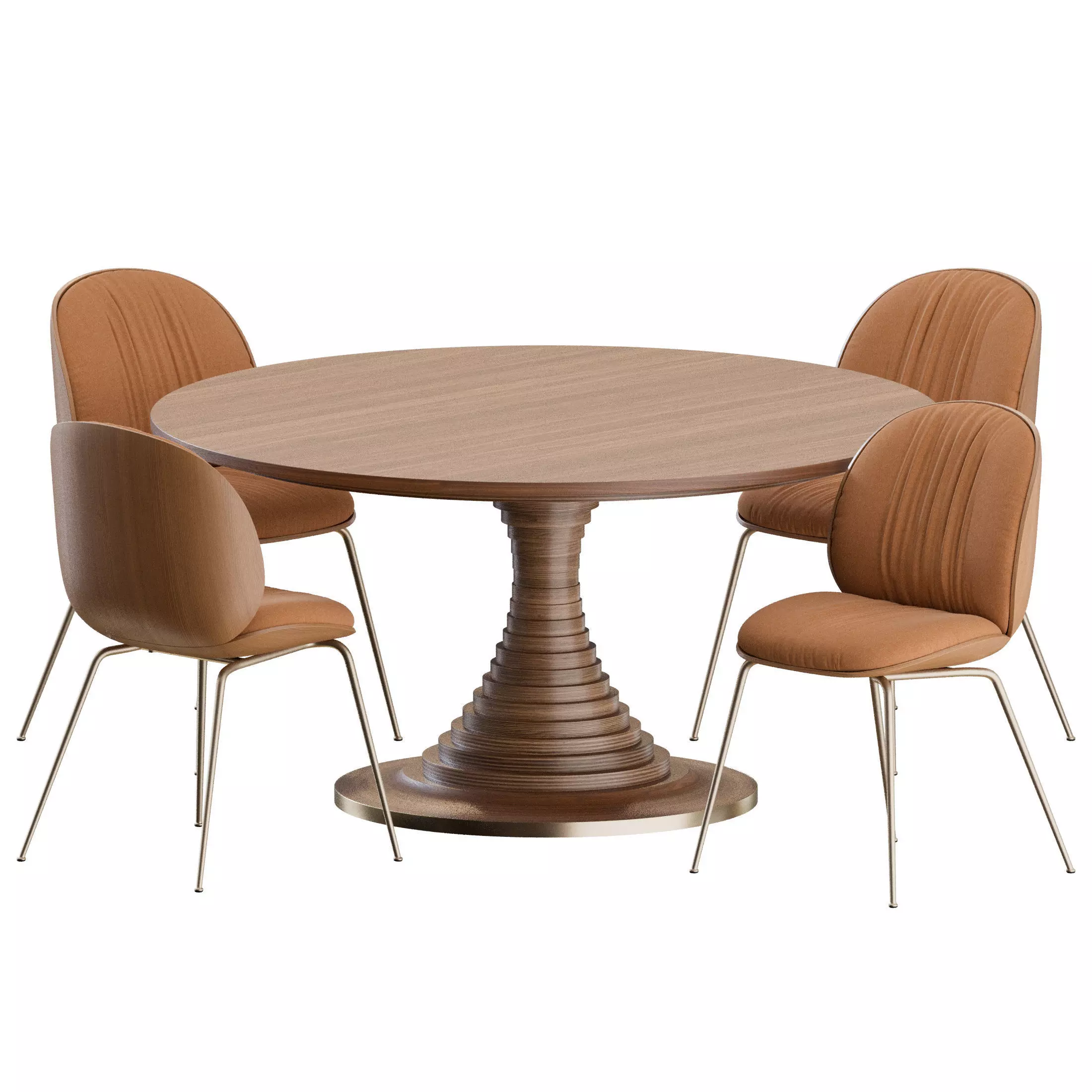 Beetle Soft Dining Set by Gubi 3D model_3