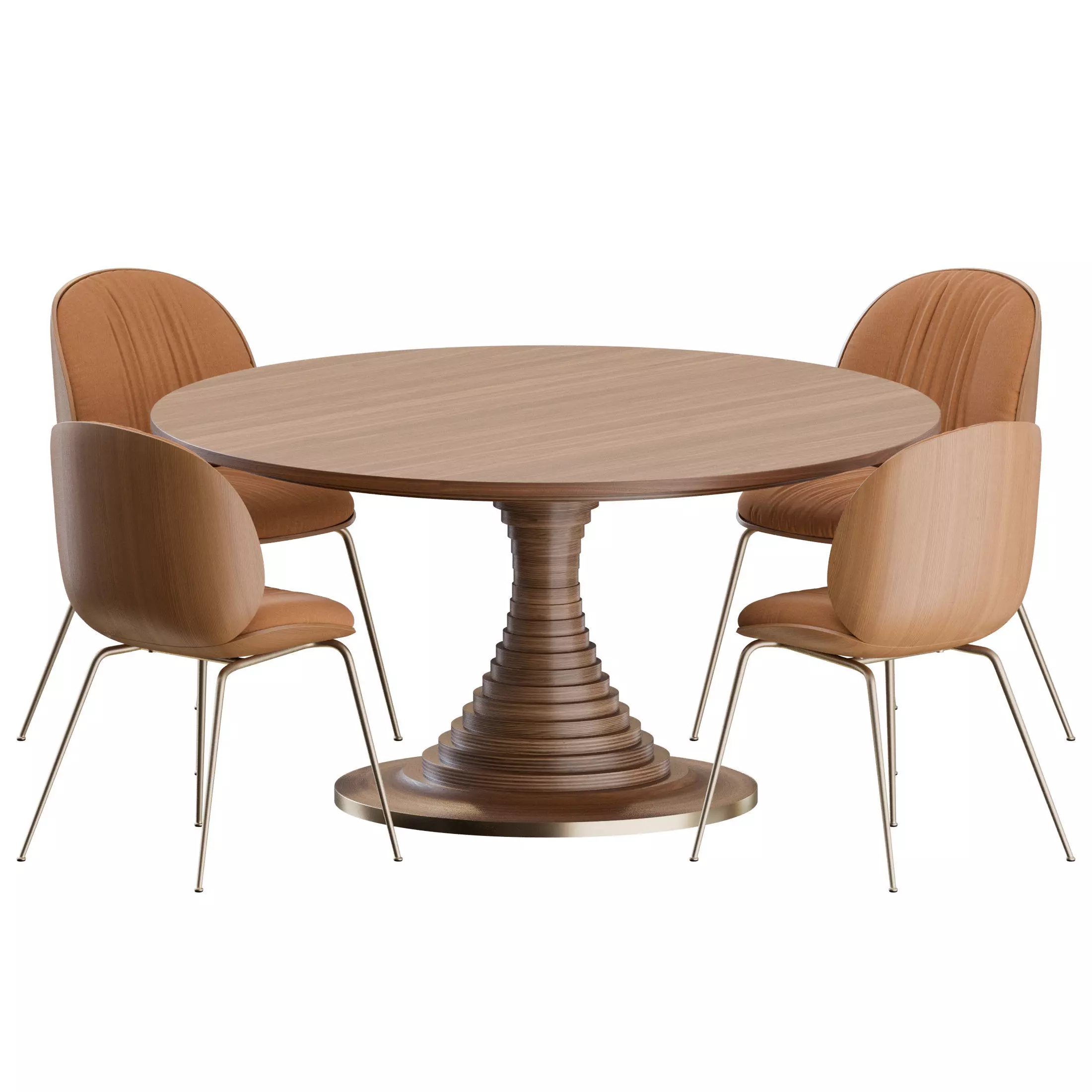 Beetle Soft Dining Set by Gubi 3D model_0