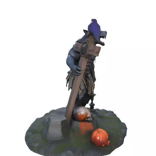 2412COLORFUL Werewolf Howling  3D Model  monster 3D print model_14