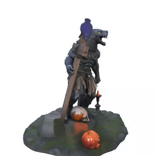 2412COLORFUL Werewolf Howling  3D Model  monster 3D print model_13