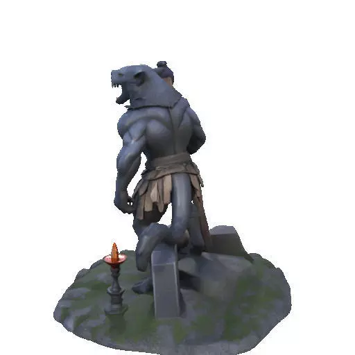 2412COLORFUL Werewolf Howling  3D Model  monster 3D print model_28