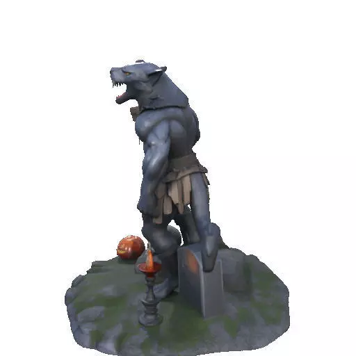 2412COLORFUL Werewolf Howling  3D Model  monster 3D print model_30
