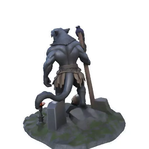 2412COLORFUL Werewolf Howling  3D Model  monster 3D print model_26