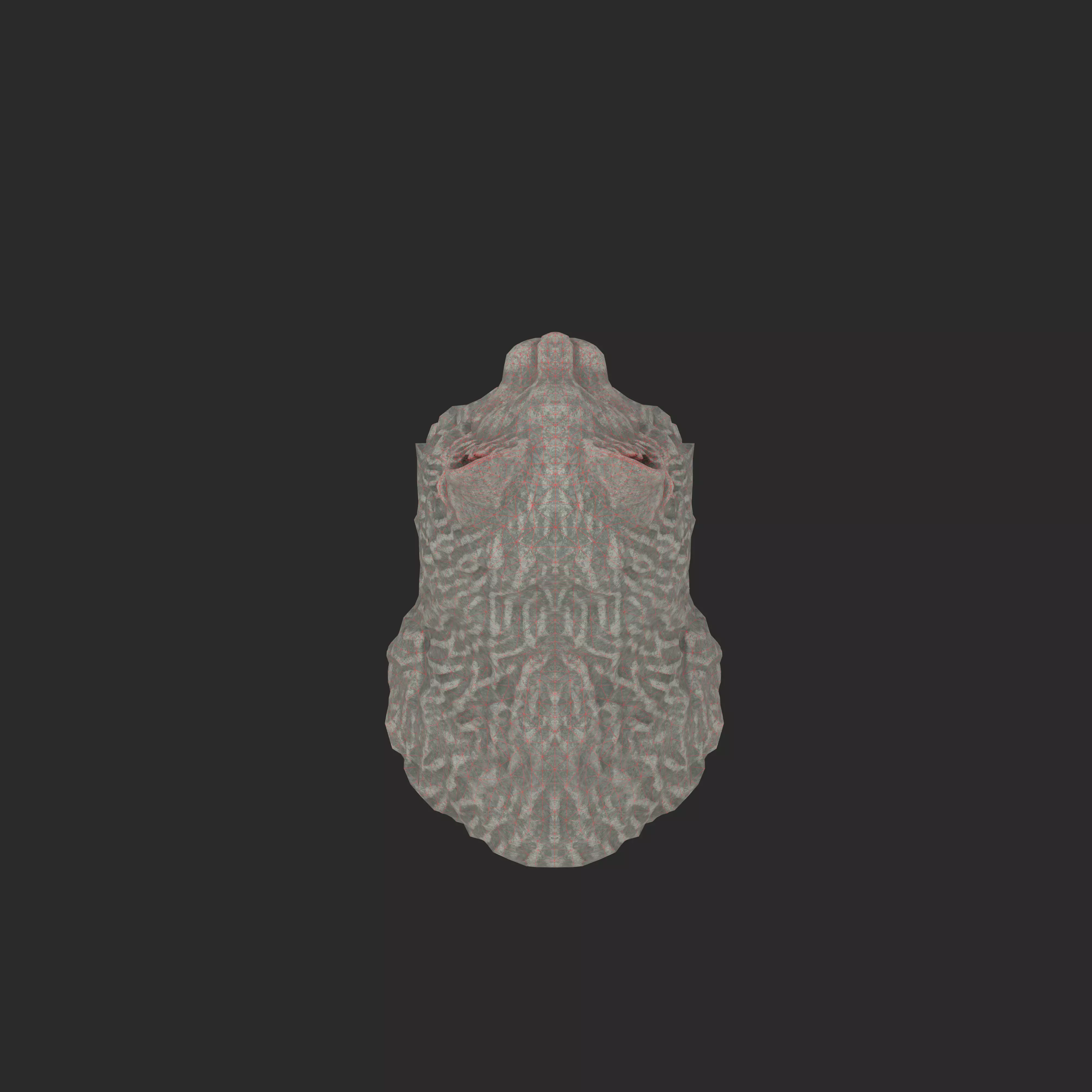 Furred cat Porcelain statues Low-poly 3D model_12