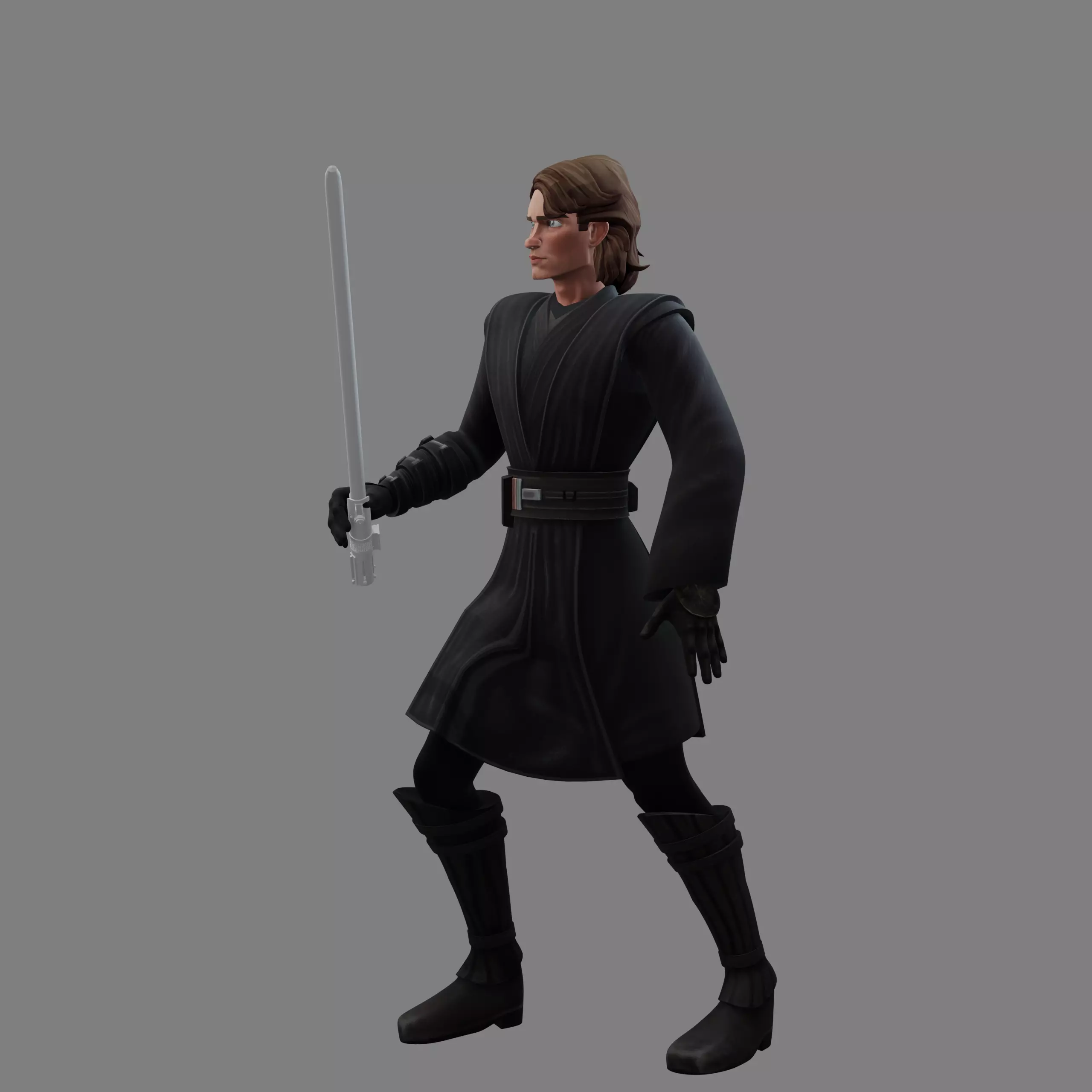 Cartoon Young Space Knight Hero 3D print model_3