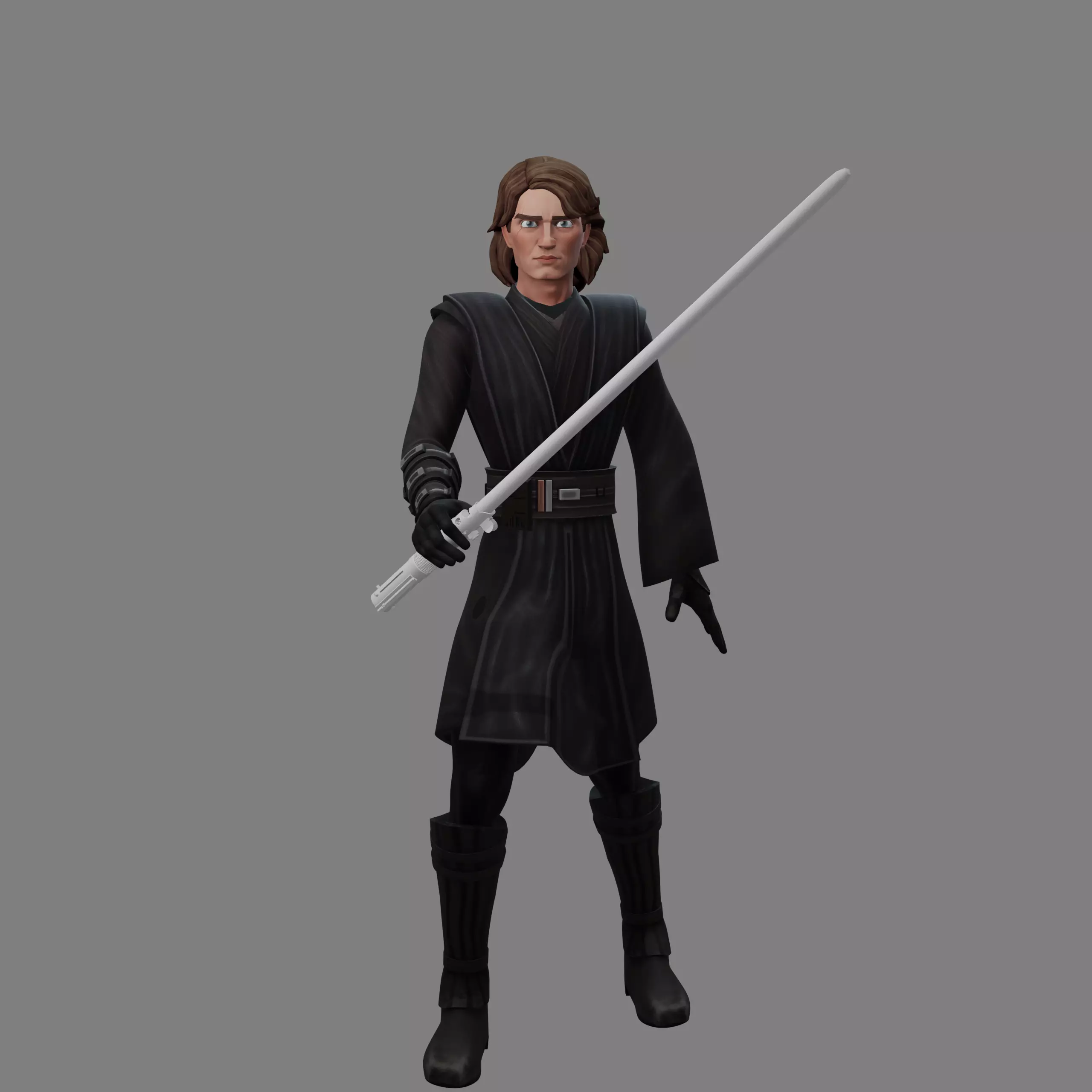 Cartoon Young Space Knight Hero 3D print model_2