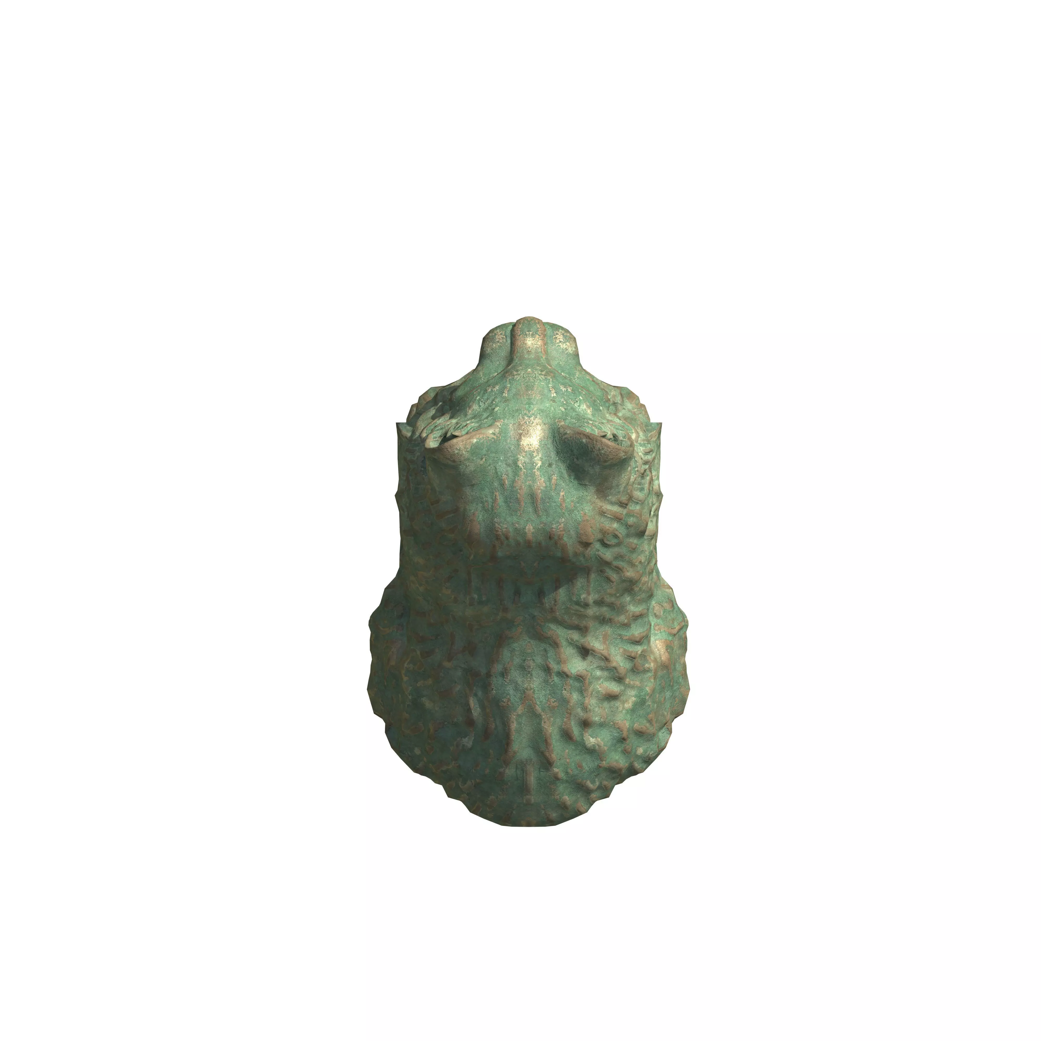 Furred cat rusted statues Low-poly 3D model_8