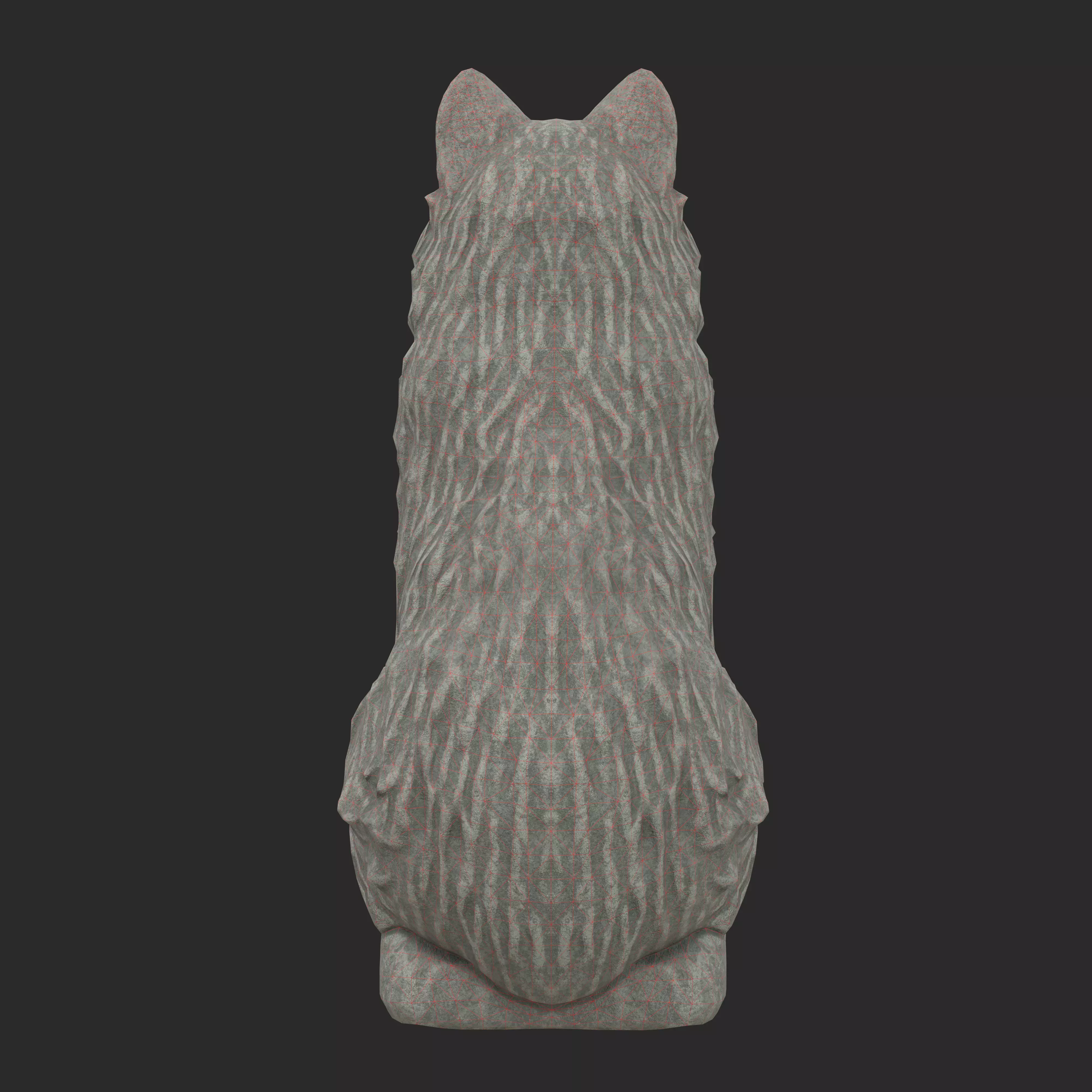 Furred cat rusted statues Low-poly 3D model_16