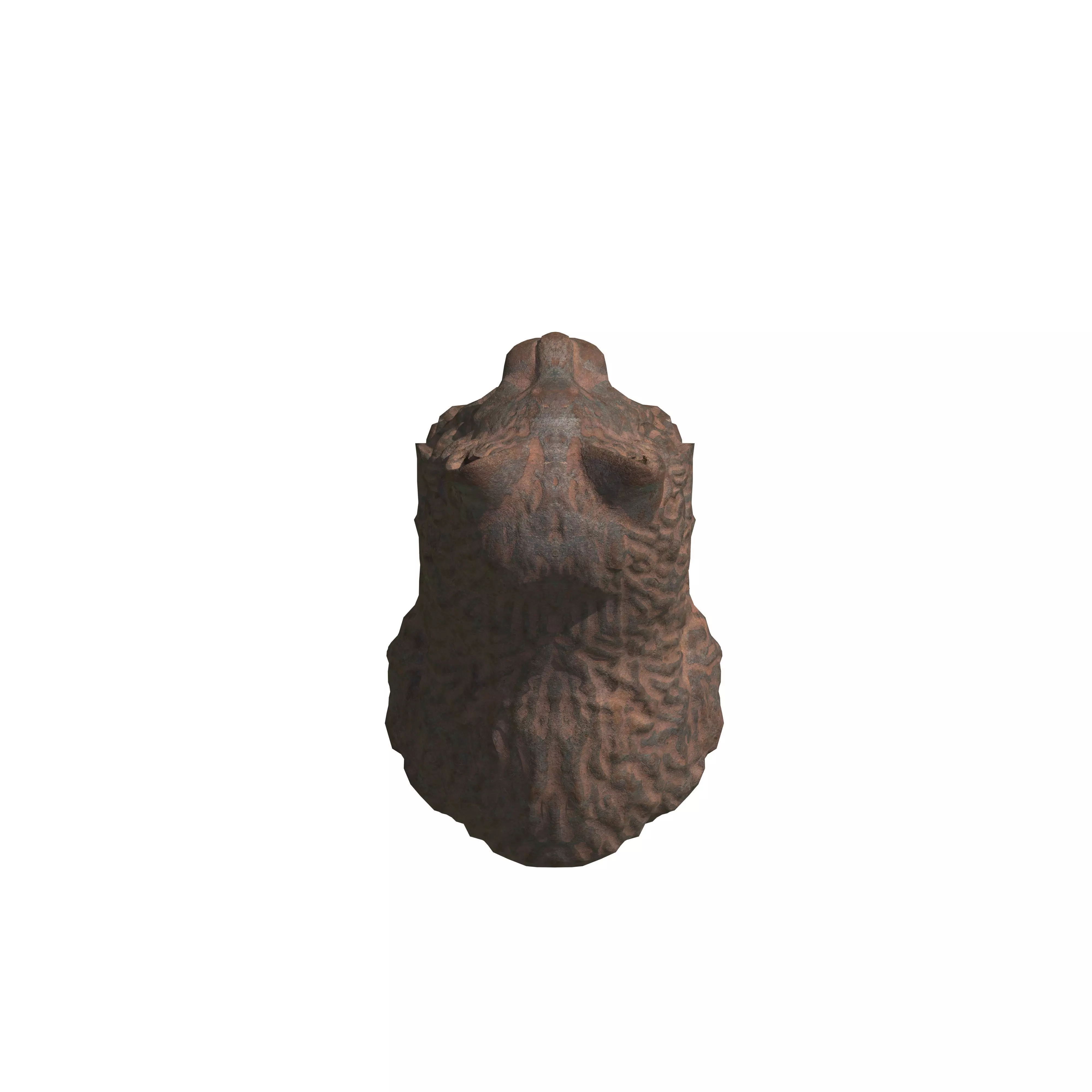 Furred cat rusted statues Low-poly 3D model_9