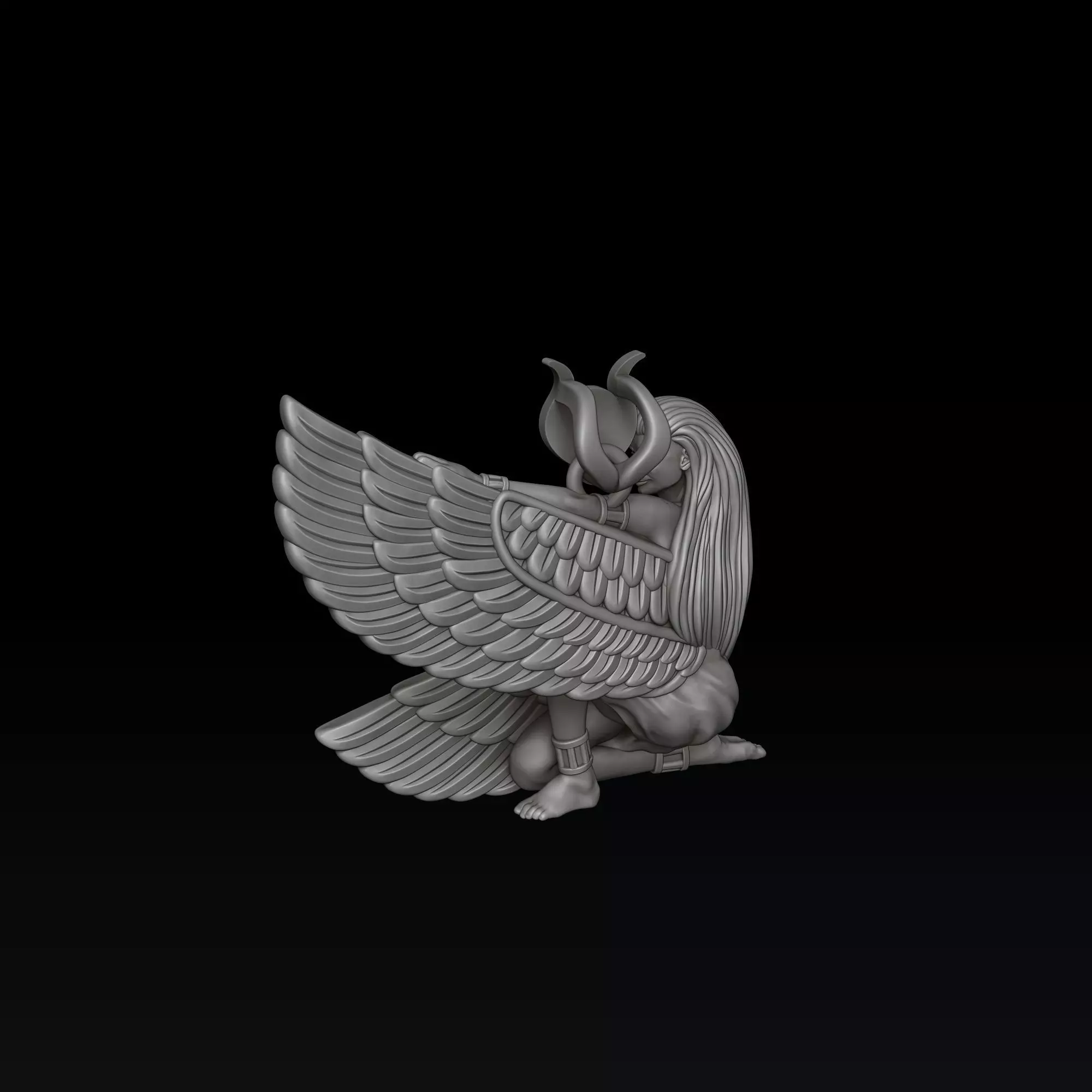 Isis Egyptian Goddess Pendant v5 3D print model_2