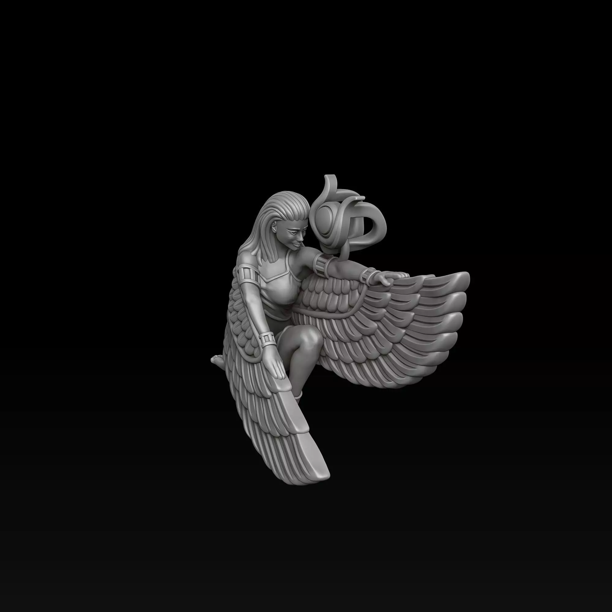 Isis Egyptian Goddess Pendant v5 3D print model_1