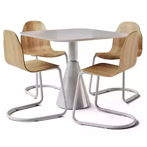 Sancal Pion Fresno Table and Boby Wood Chair
