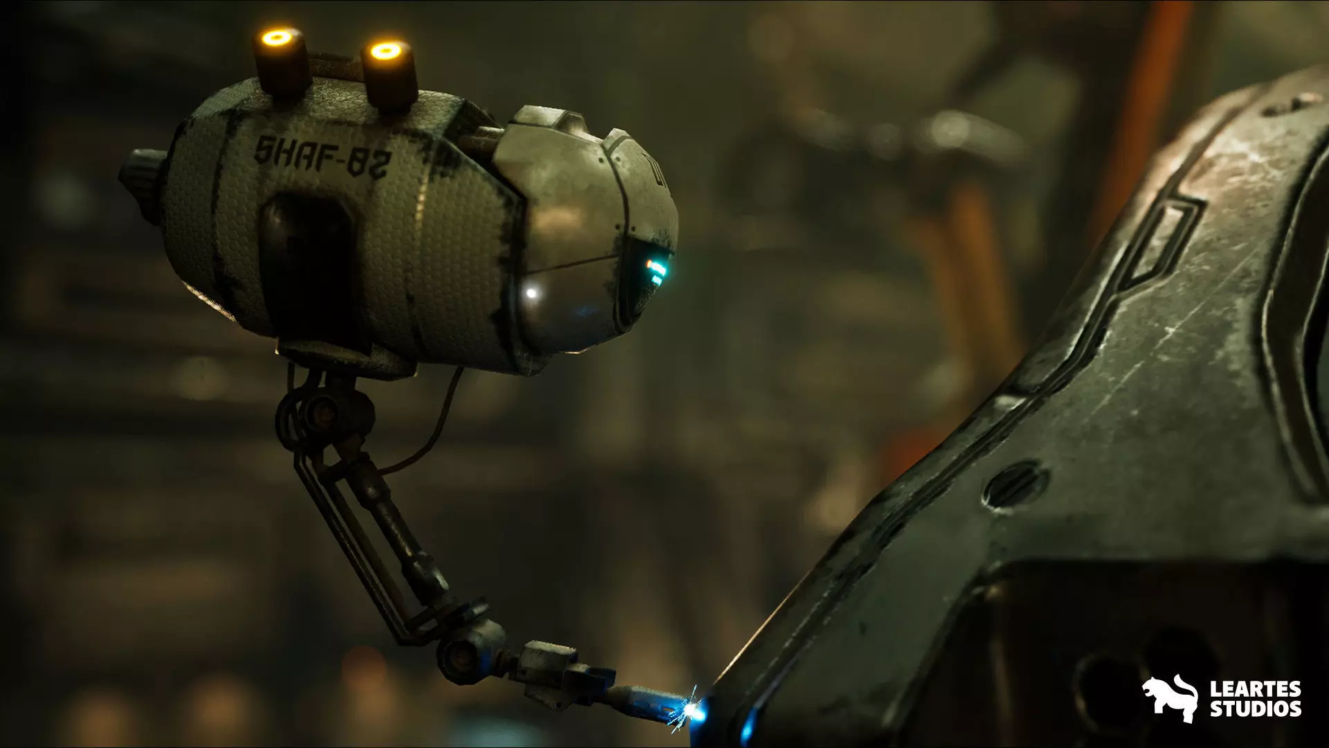 Sci-Fi Spaceship Hangar Environment Low-poly 3D model_16