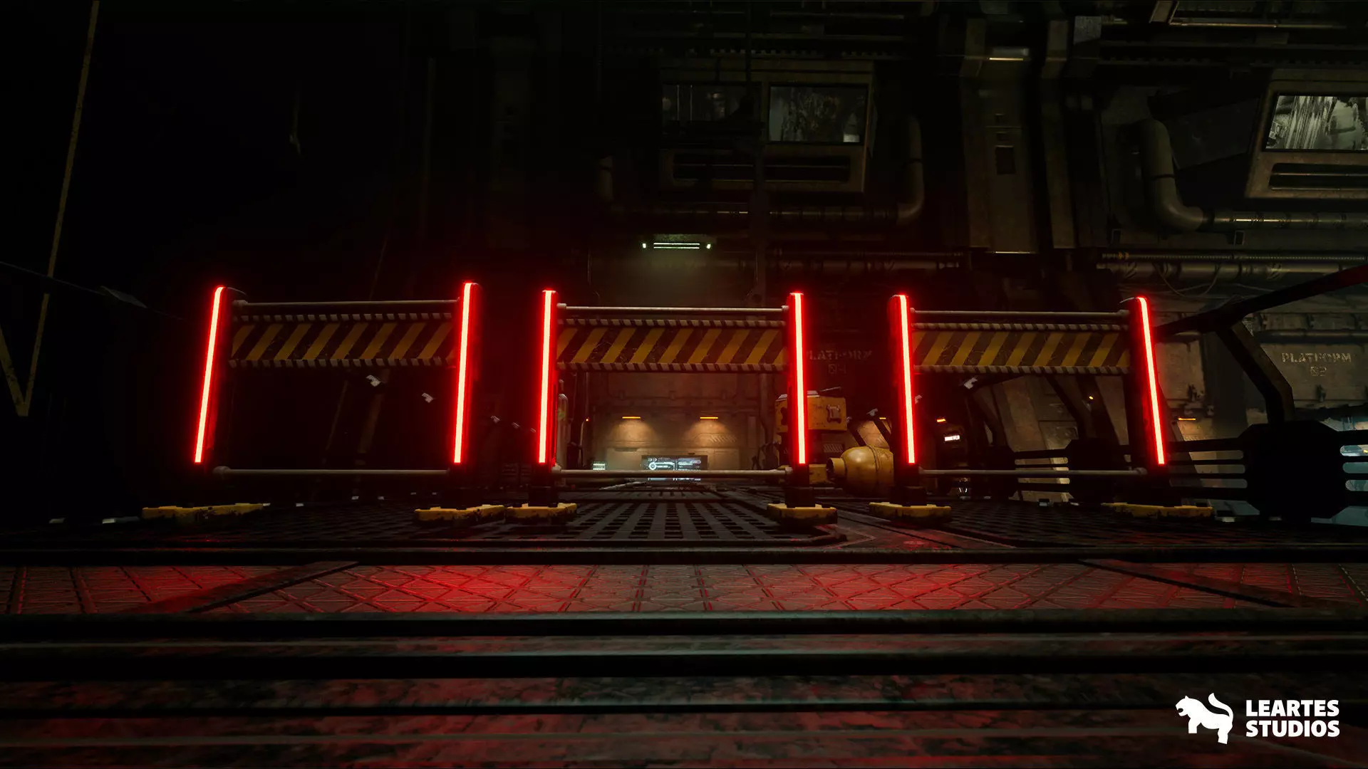 Sci-Fi Spaceship Hangar Environment Low-poly 3D model_17